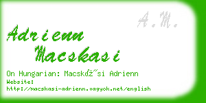 adrienn macskasi business card